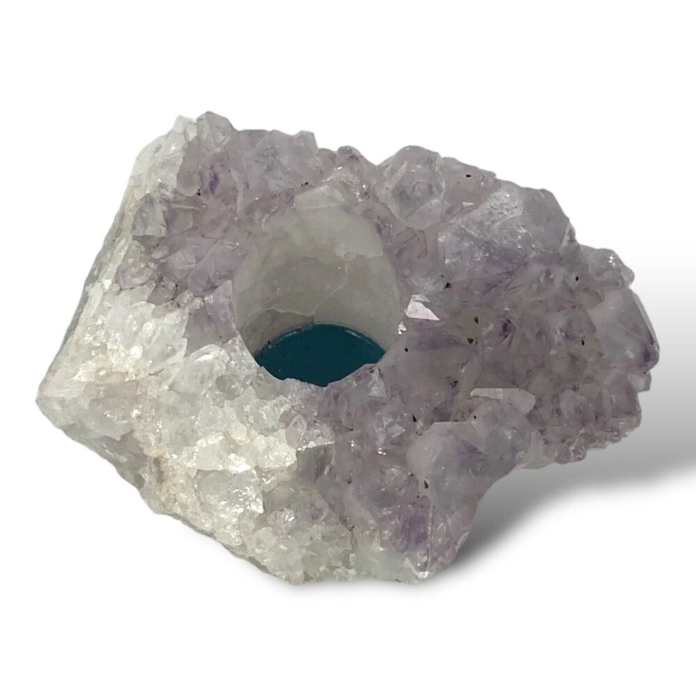 2.88 LB Natural Rough Raw Amethyst Crystal Cluster Reiki Tea Light Candle Holder